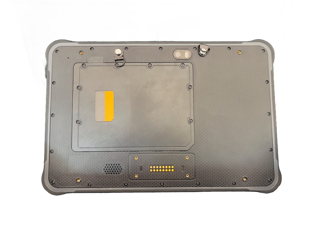 Rugged biometric tablet, rear view