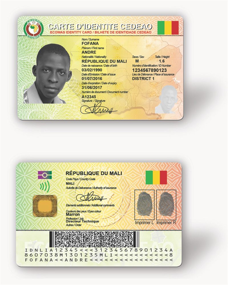 Sample secure ID cards