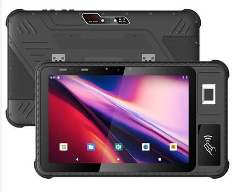 WRB M1022 rugged tablet, front and back
